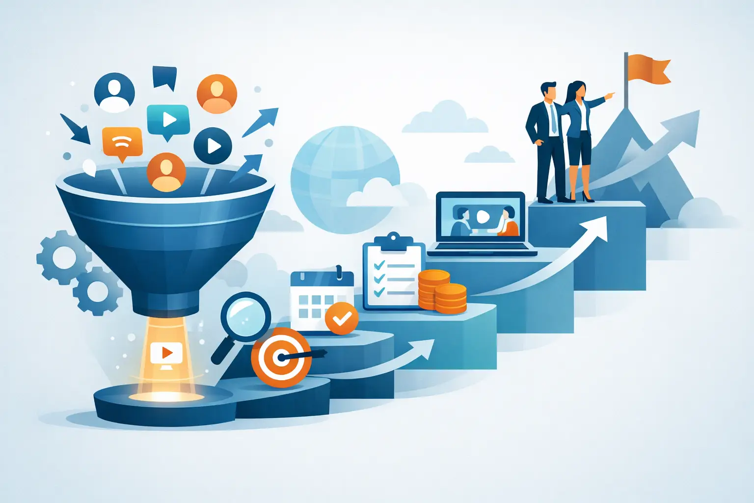 Beispiel für Webinar Funnel mit 5 klaren Schritten