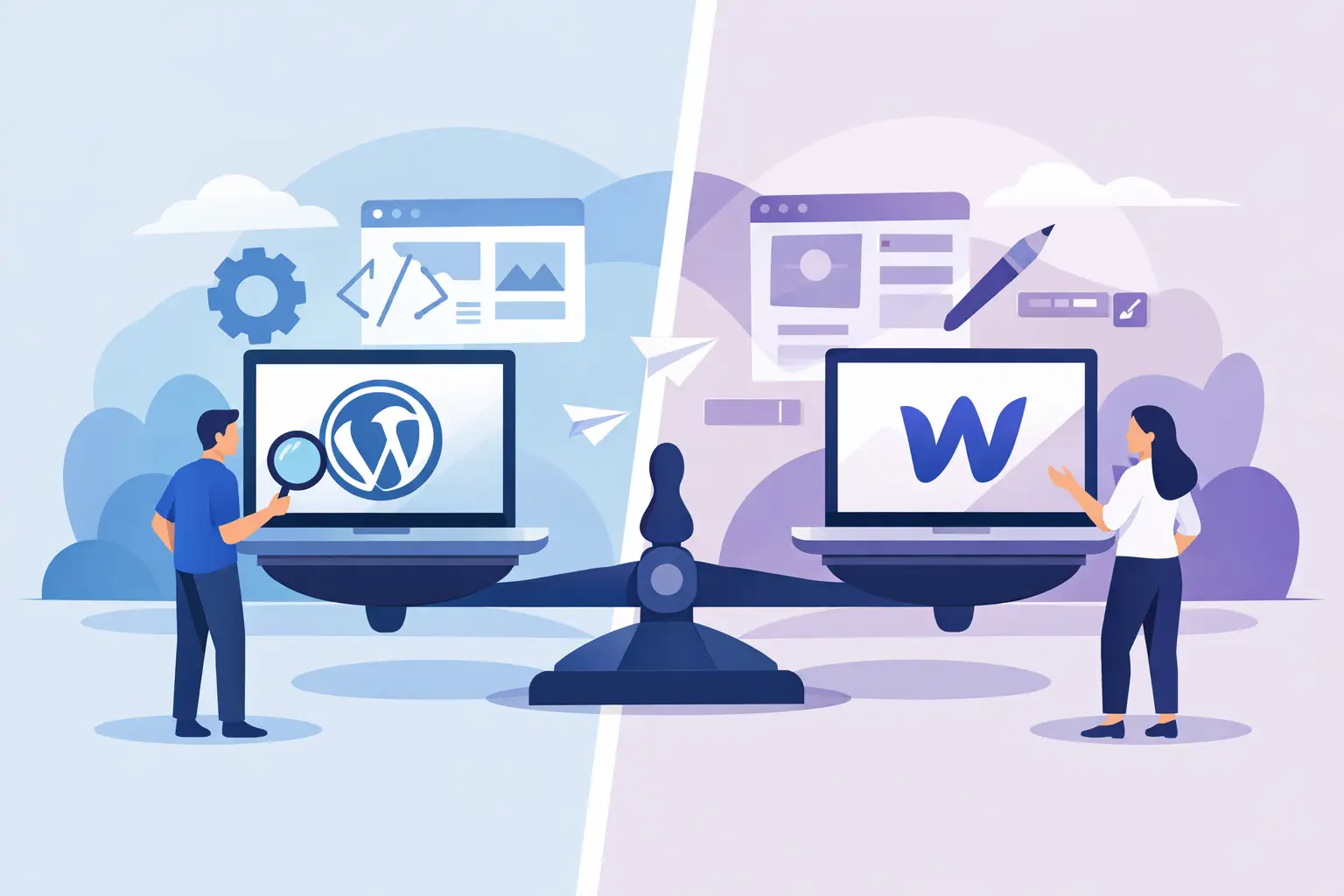 WordPress oder Webflow Vergleich für Unternehmer